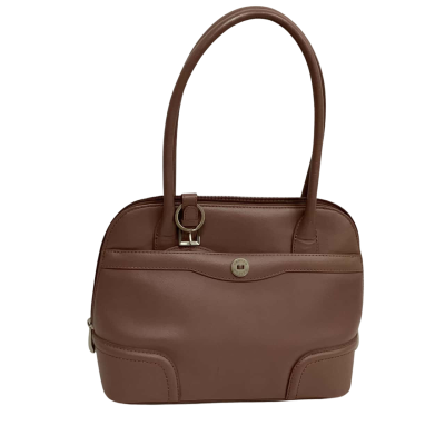 Oroton Pressed Leather Handbag Light Mauve