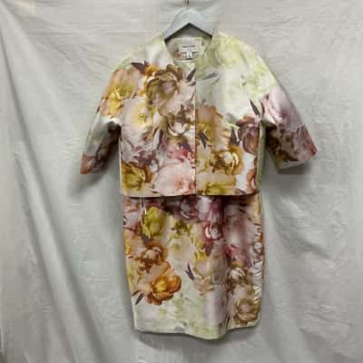 Perri Cutten Womens Dress & Jacket SetSize 16/18 Multicoloured 