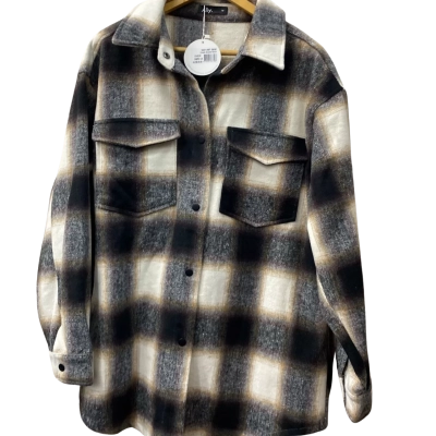 Ally Fashion Womens  Size 14 check Windbreaker Beige / Black  / Brown 