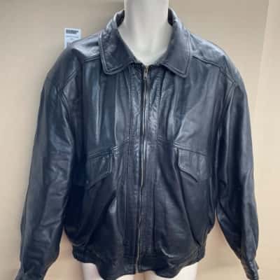  Vera Pelle Mens  Size L Leather Jacket Black  