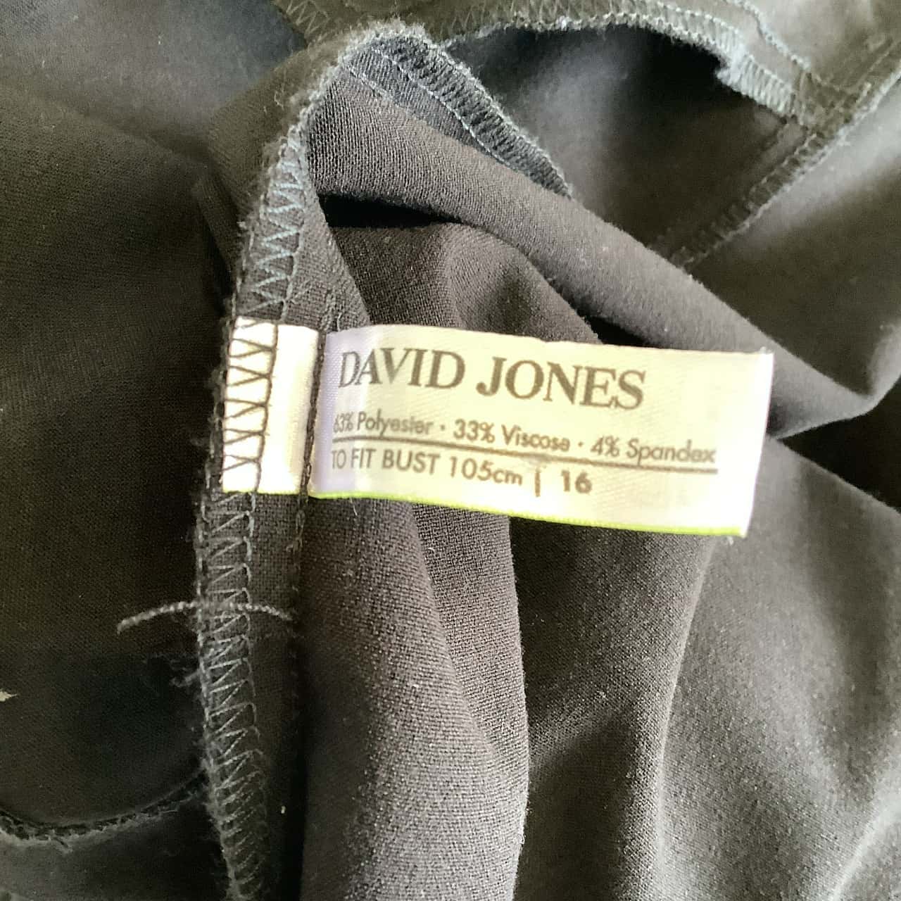David Jones Women's Size 16 Belted Open Jacket Black (s)