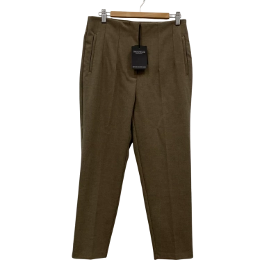 Basque Women's Thick Woven Style Pants Size 12 Brown RRP$120