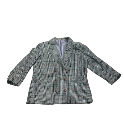 Retro Plaid Button-Up Coat Size M