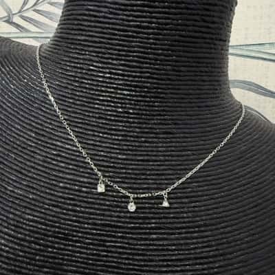 Swarovski Elements Trio Pendant Crystal Necklace
