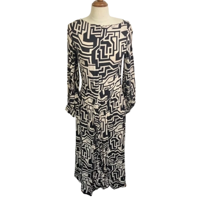 Richard Allen x H&M Womens  Size 6 Long Sleeve Dress Black  / White 