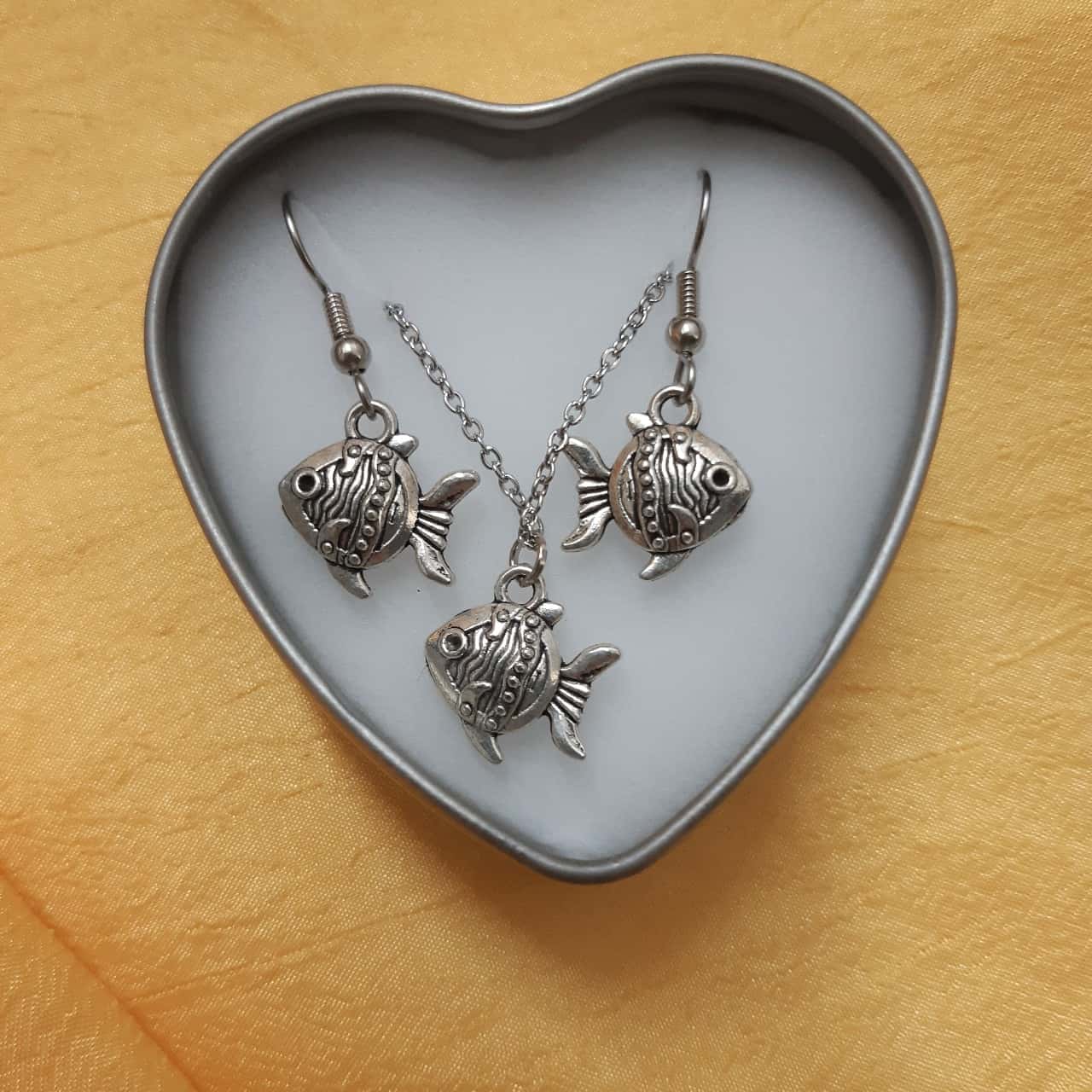 Silver Fish Necklace and Earring Set(s)