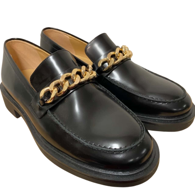 Tony Bianco Size 10 Black and Gold Loafers