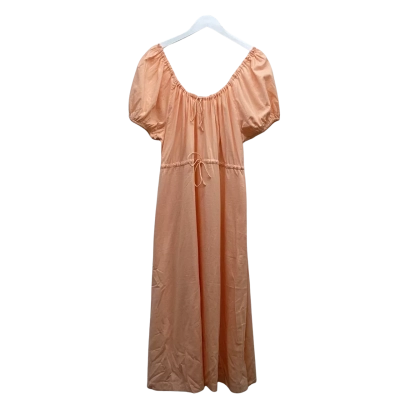 OAK MEADOW Everyday Drawcord Peach Midi Dress Size L BNWT rrp$330