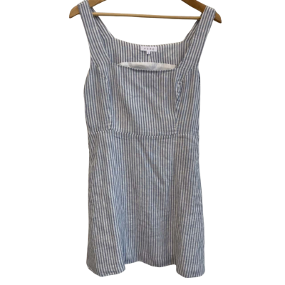 AERE Womens  Size 12 Casual Dress Blue and white striped 