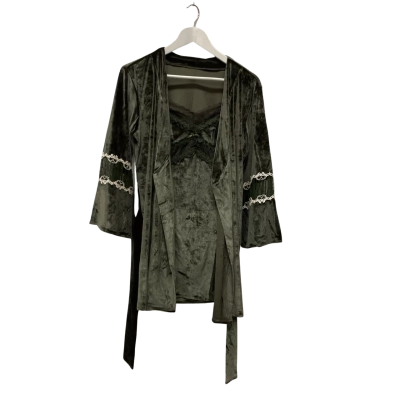  Womens Velvet  Size 12 / M Pyjamas Dark Green 