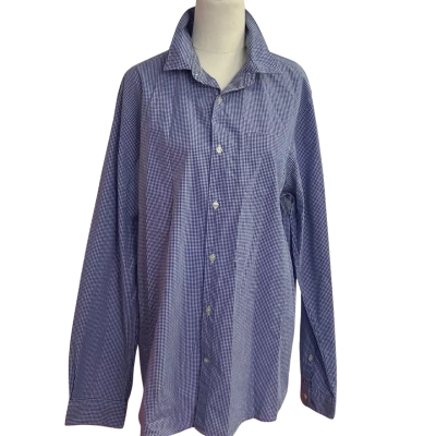 Country Road Mens  Size L Checked Shirt / Long Sleeve Shirt Blue / White 
