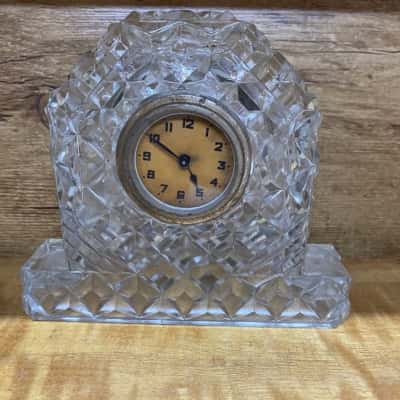 Vintage Cut Crystal Mantle Clock