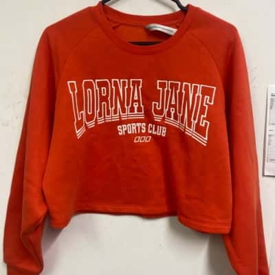 Lorna Jane Womens  Size S Cropped Jumper Orange 