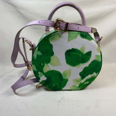 alice McCall Adeline Womens Cross Body Bag Green / Purple leaf print