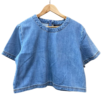 Alpha60 Blue Cropped Denim Top Size L