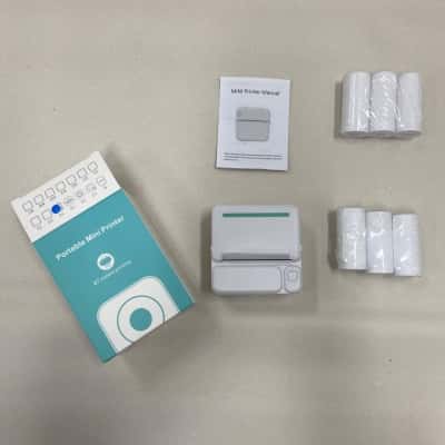 C19 Portable Mini Thermal Pocket Printer with Manual and 7 x Paper Rolls (Tested Working)