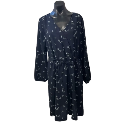 Katies Womens  Size 14 Casual Dress Floral / Navy Blue 