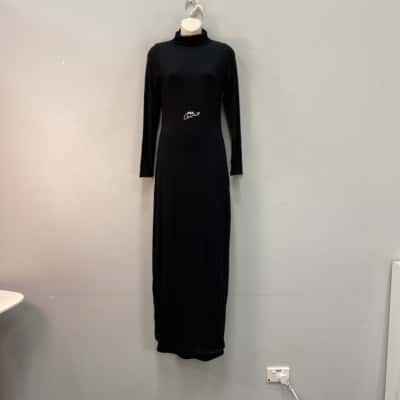 Stax Womens  Size L Maxi Stretch Dress Black  