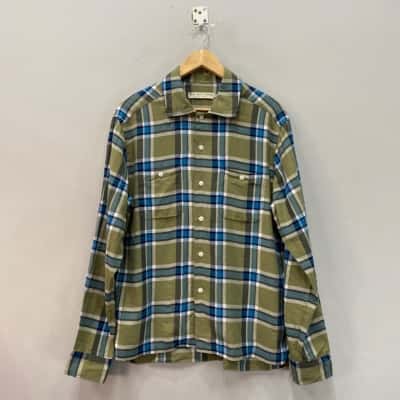 R.M. Williams Mens  Size M Long Sleeve Shirt Blue / Checked / Green 