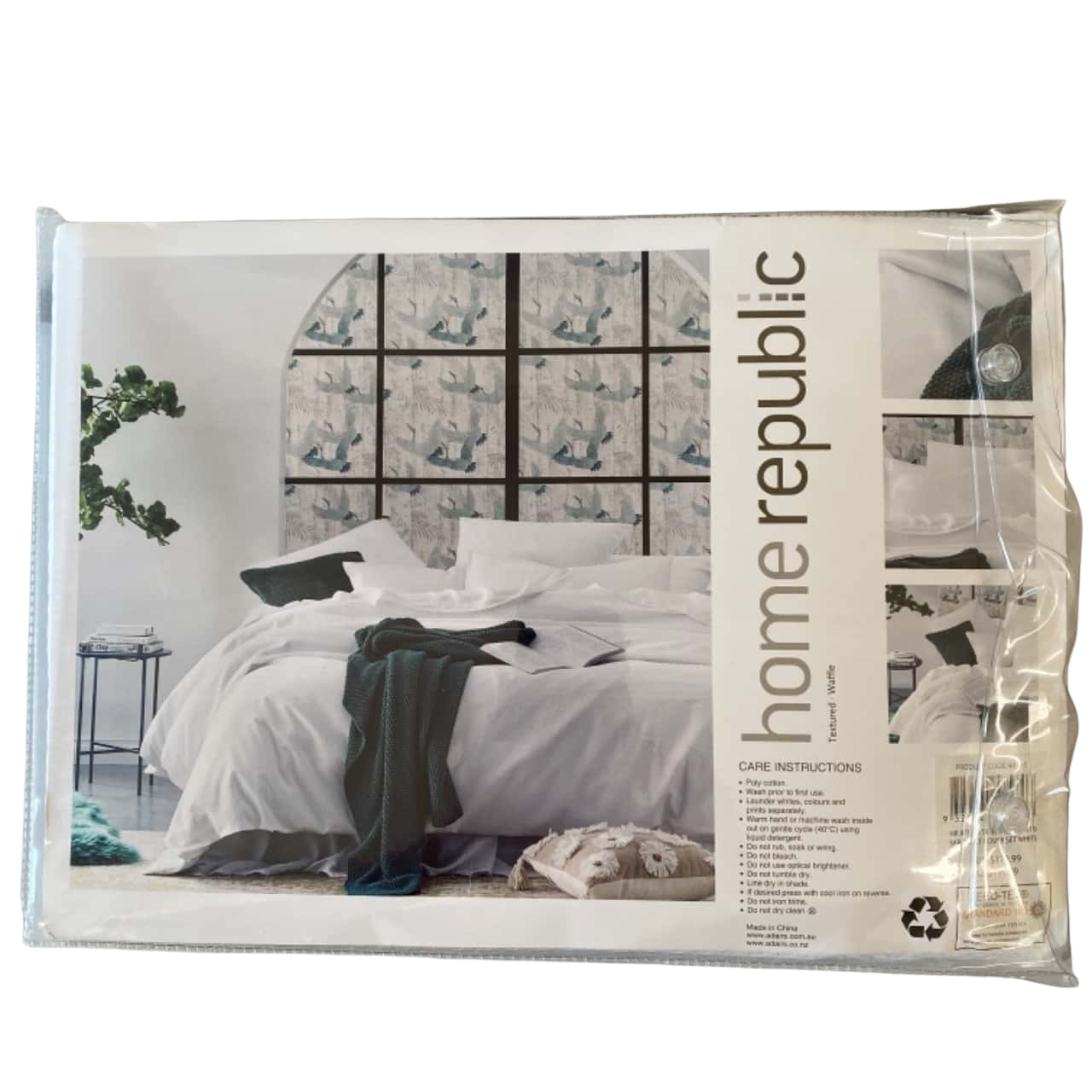 Home Republic Super King Atlanta Quilt Cover Set White New In Package(s)