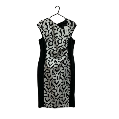 Karen Millen Womens Print Dress Size 18 Black  / White 
