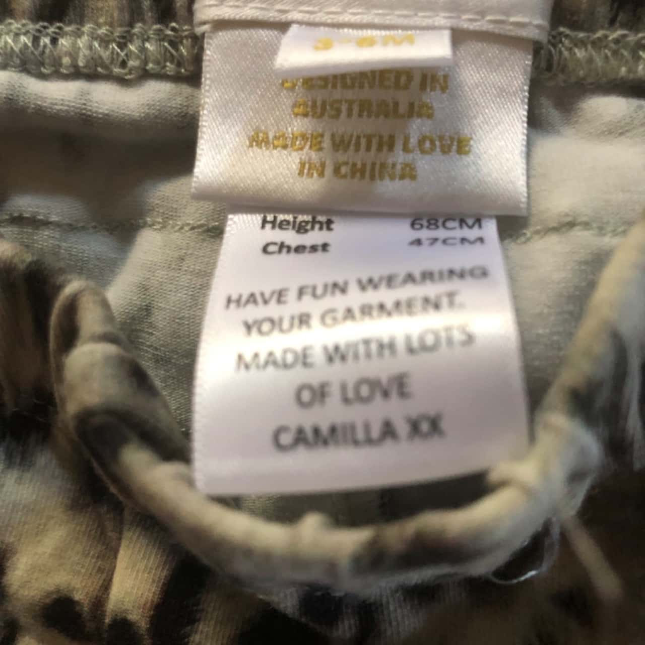 Camilla Kids Range “ Milla by Camilla” Size 36m Set Animal print (s)