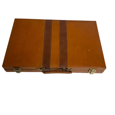 Leather Look Backgammon Briefcase Boardgame Set