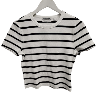 Country Road Womens T-Shirt  Size M Black  / Striped / White 