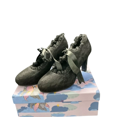 Dangerfield Goth Lace on Lace Heels Size 39 Black  