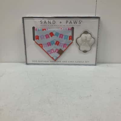 Sand + Paws Dog Birthday Bandana & Cake Candle Set