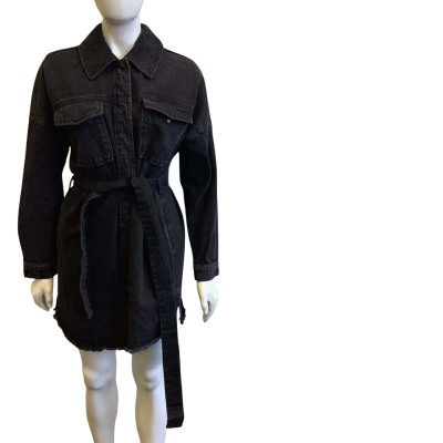 Mossman Women's Size 10 Denim Shirt Dress Black  