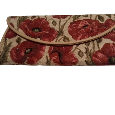  Women's Sinage Red Poppy Floral Wallet Pattern Beige Red