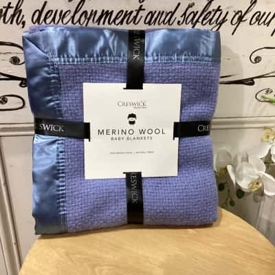 CRESWICK WOOLEN MILLS BRAND! BNWT MERINO WOOL BABY BLANKETS 100% MERINO WOOL NATURAL FIBRES! DESIGNED IN AUSTRALIA! 
