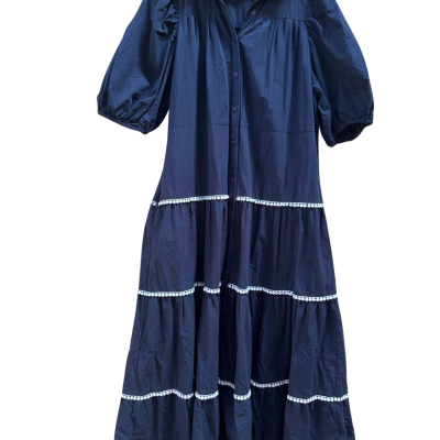  Womens  Abel the label  Size L Casual Dress Navy Blue / White 