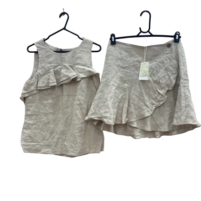 Country Road Womens  Size 10 French Linen Beige 2 piece set 