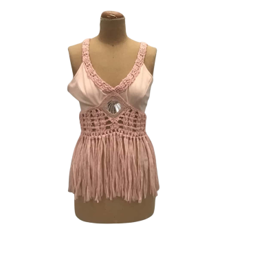 BRAND NEW Blessed Are The Meek Beguile Top Size 12 Pink Cotton Blend