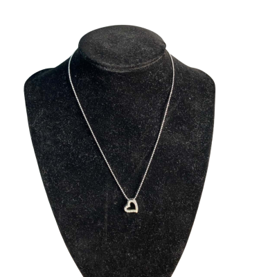  Silver Toned Necklace with a Heart Pendant 