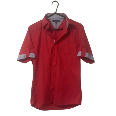 Mens Tommy Hilfiger Size S Short Sleeve Shirt Red
