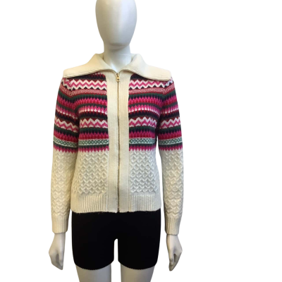 Brand New Talbots Womens  Size S Front Zip Knit Cardigan Multicoloured 