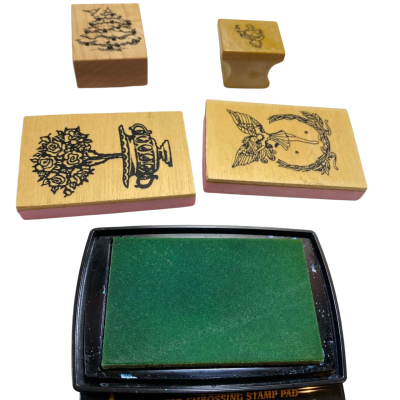 4 Craft Stamps And Stamps Pad 