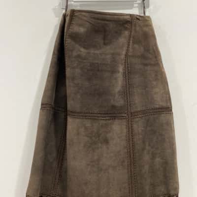 Laura Ashley Sueda Skirt Womens  Size M Brown 