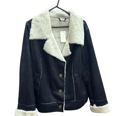Aveology Womens  Size 18 Faux Shearling Black Jacket 