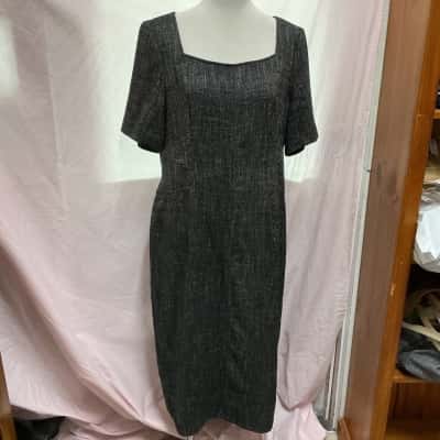 Veronika Maine Womens  Size 16 Casual Dress Black  / Grey / Pattern 