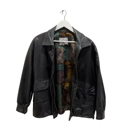 Vera Pelle Women’s Leather Jacket / Size 8 / Black 