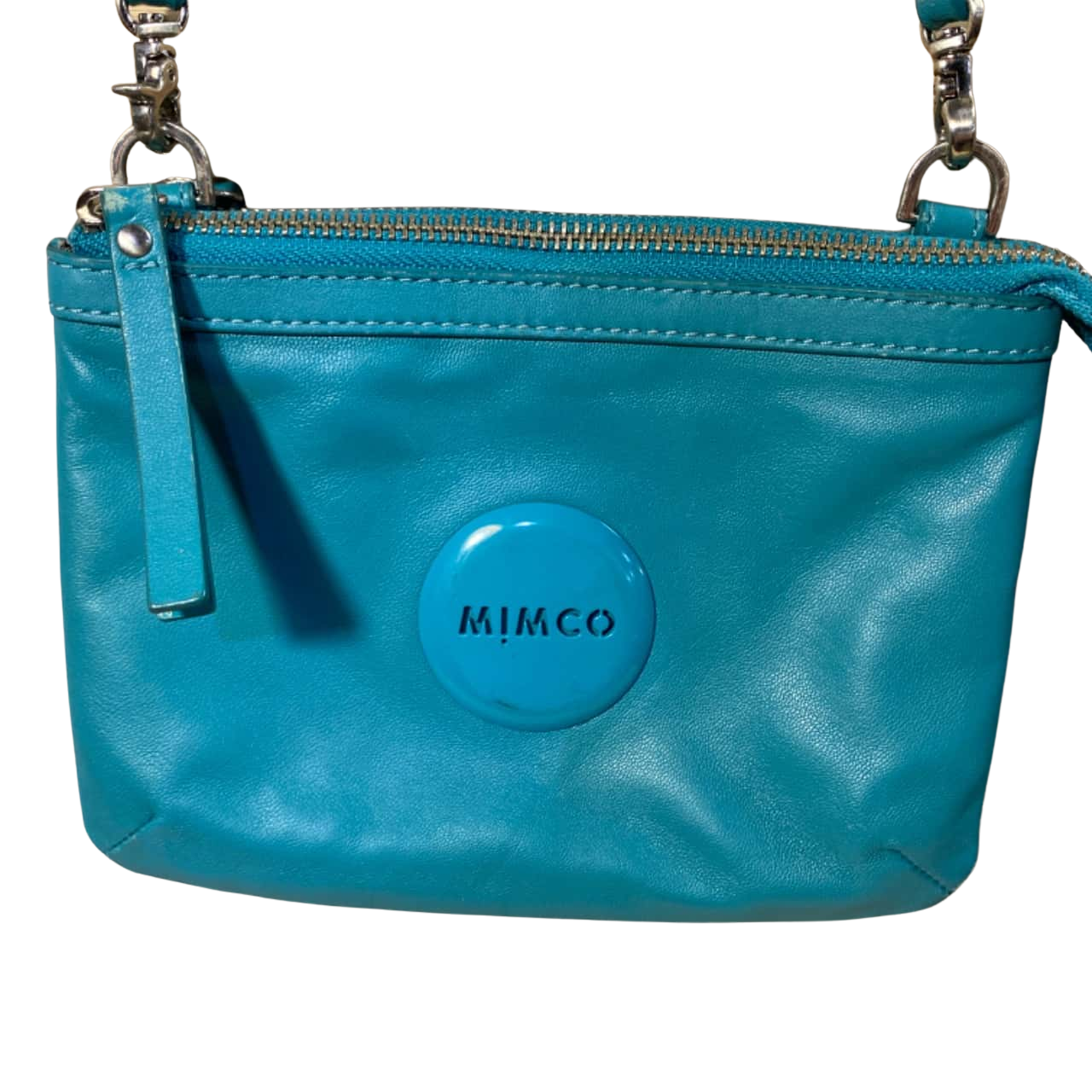 Mimco Womens Small Leather Handbag Blue (s)