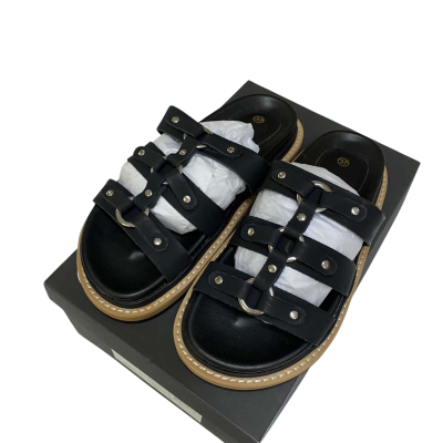 Sportsgirl Womens black Harvey buckle slide Size 37 