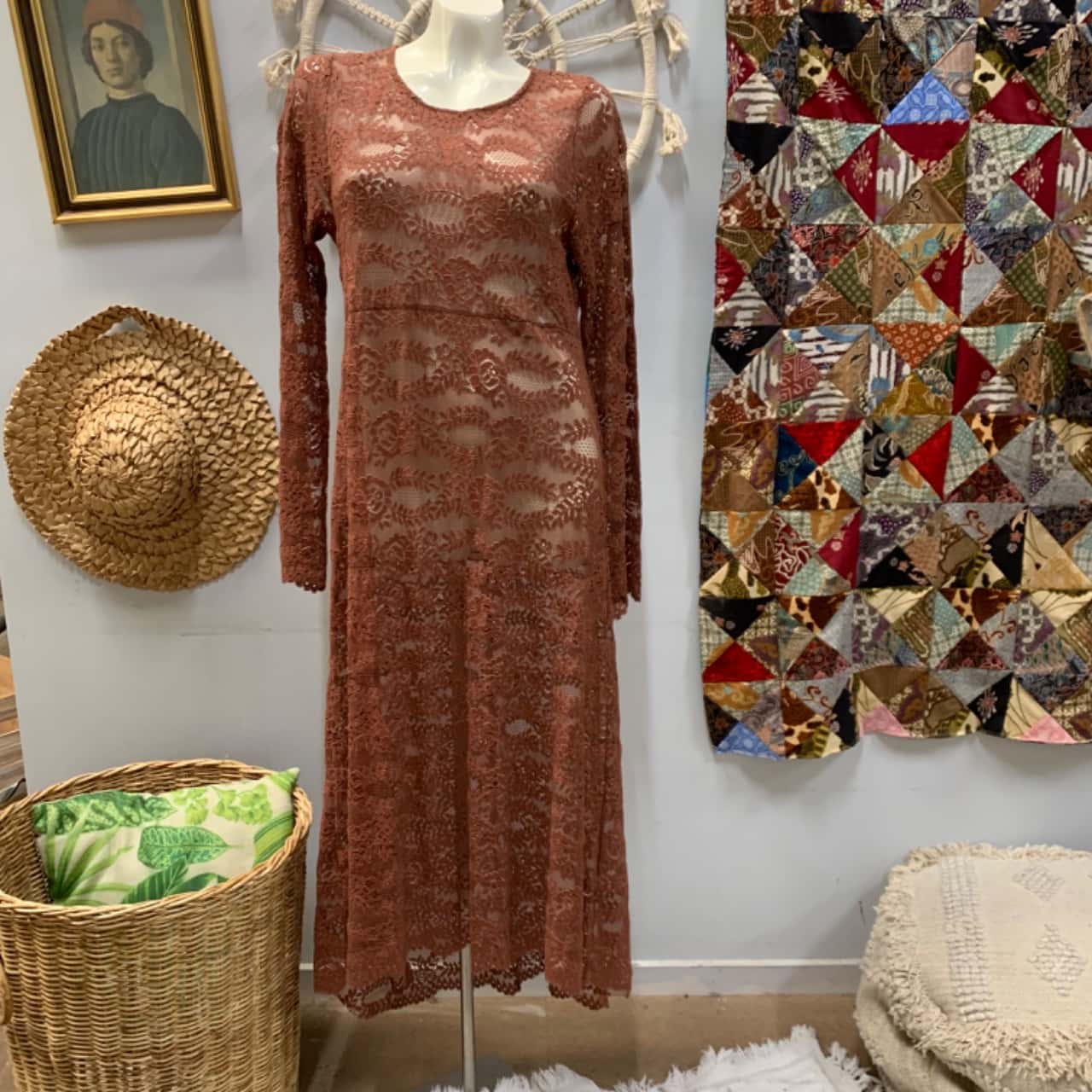 BNWT Curate Trelise Cooper Womens Size L Long Sleeve Lace Maxi Dress