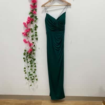Bariano Womens  Size 14 Formal Strapped Dress Green 