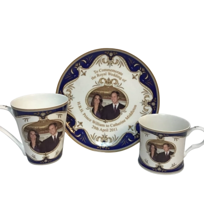 Prince William & Catherine Middleton Commemorate Royal Wedding Plate, Mug and Cup