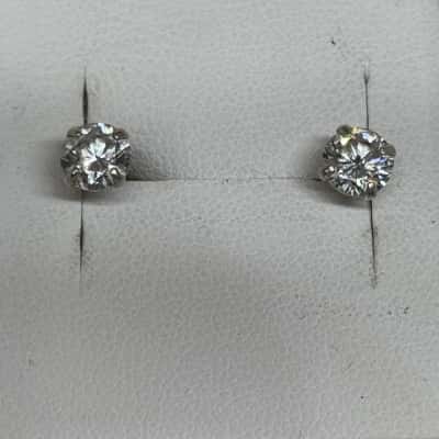 925 Womens stud Earrings w clear stones Silver 